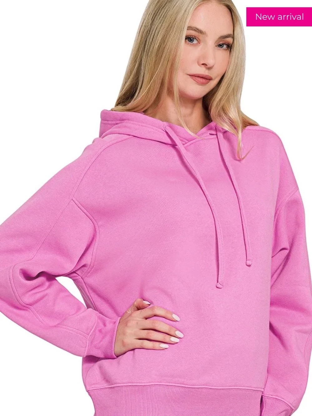Zenana Outfitters Pink Pullover Hoodie